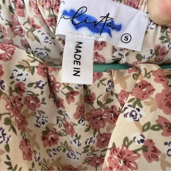 CLEARANCE PRARIE DRESS FLORAL TIERED RUFFLE MIDI SKIRT WITH BELT POCKETS SMALL - Picture 6 of 6